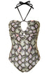 Maillot Chloé Réversible 3-Way "Olive Python/Solid Black"